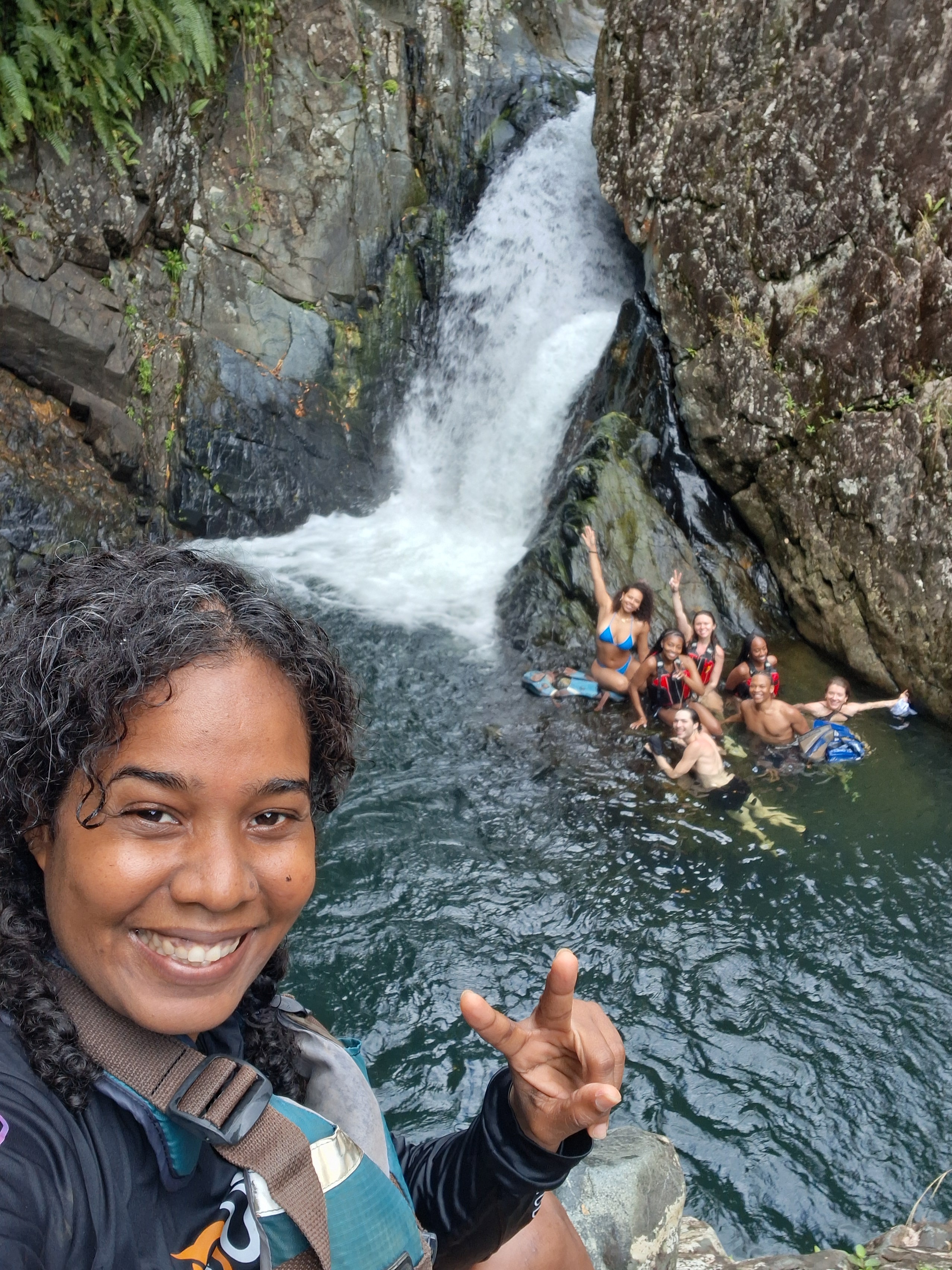 Guests exploring the rainforest trail